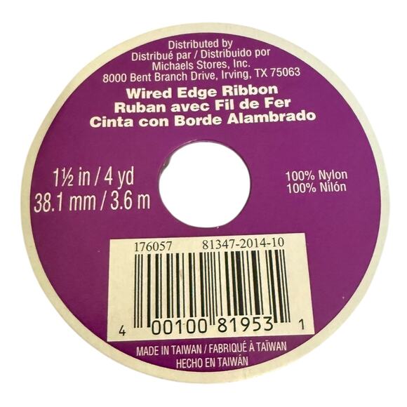 Floral Garden 2 Rolls Sheer Red Celebrate It 360 Blue Glitter Wire Ribbon - Picture 4 of 5